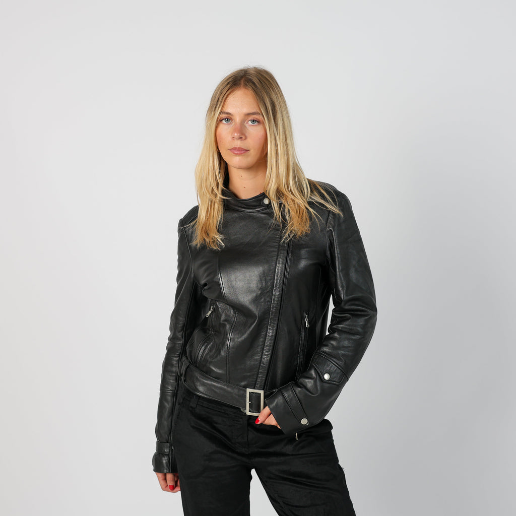 Black Y2K Motivi Leather Jacket (S)