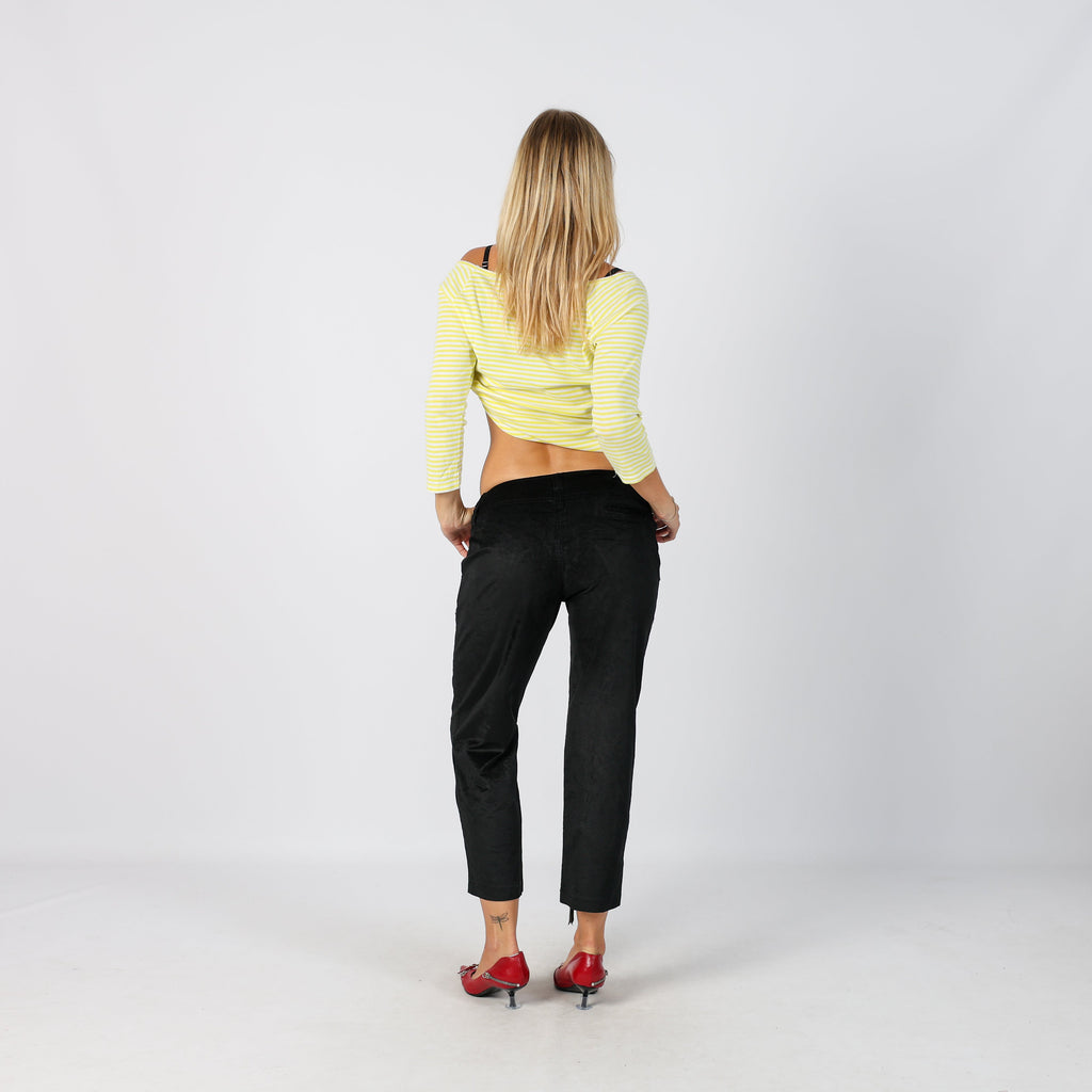 Black Y2K Made in Italy Cord Casual Trousers (8)