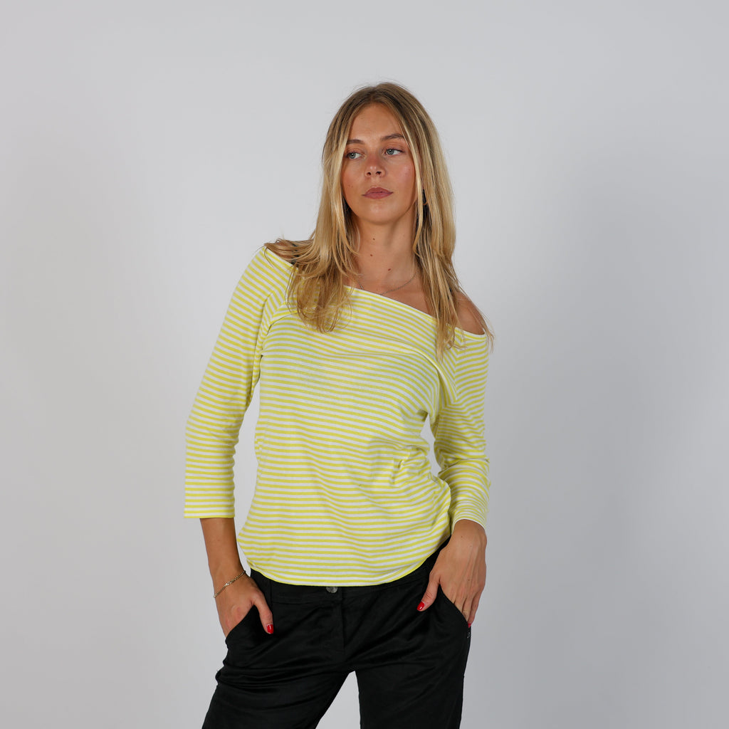 Yellow Y2K United Colors of Benetton Long Sleeve Top (S)
