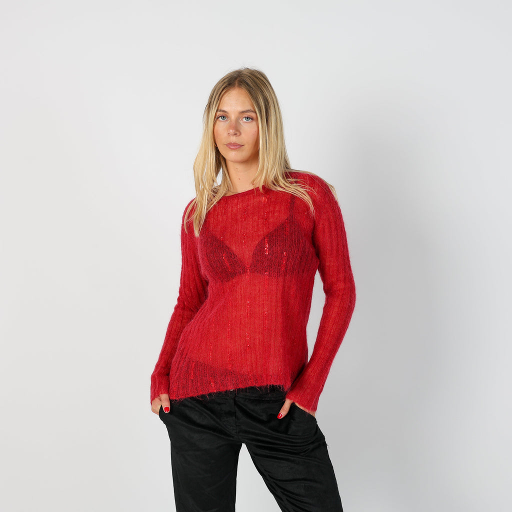 Red Y2K Andrea Pucci Knitted Jumper (S)