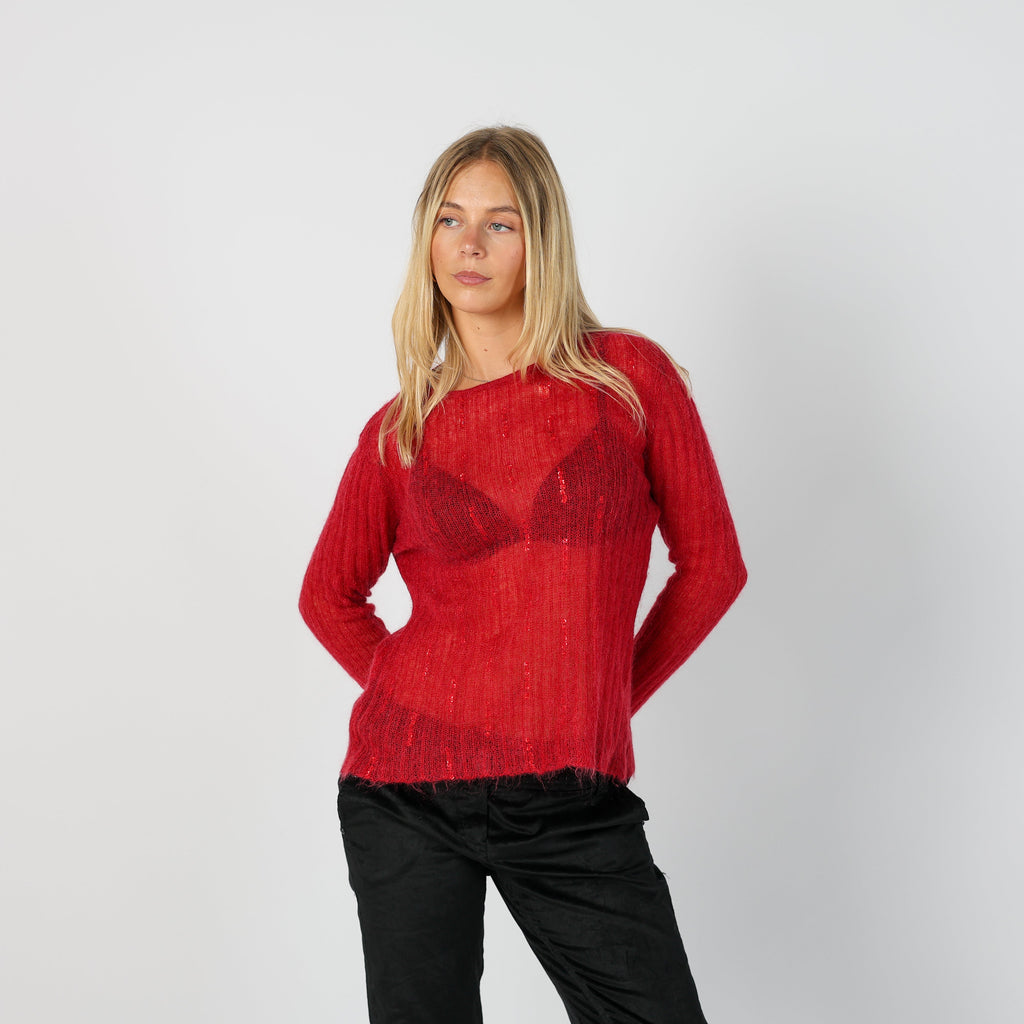 Red Y2K Andrea Pucci Knitted Jumper (S)