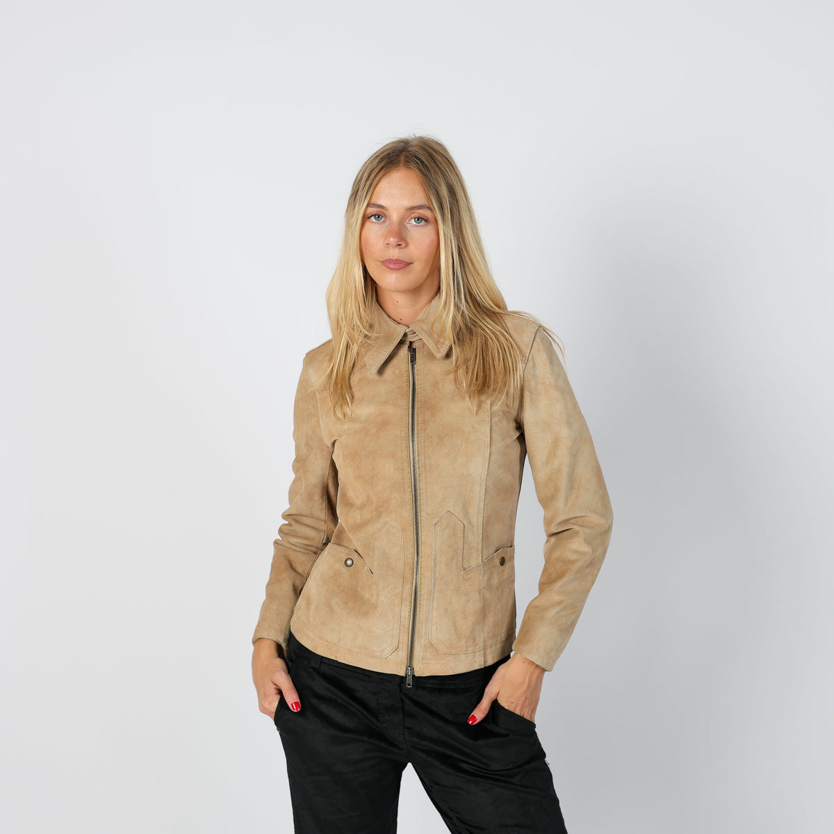 Tan Y2K Made in Italy Suede Jacket (S)