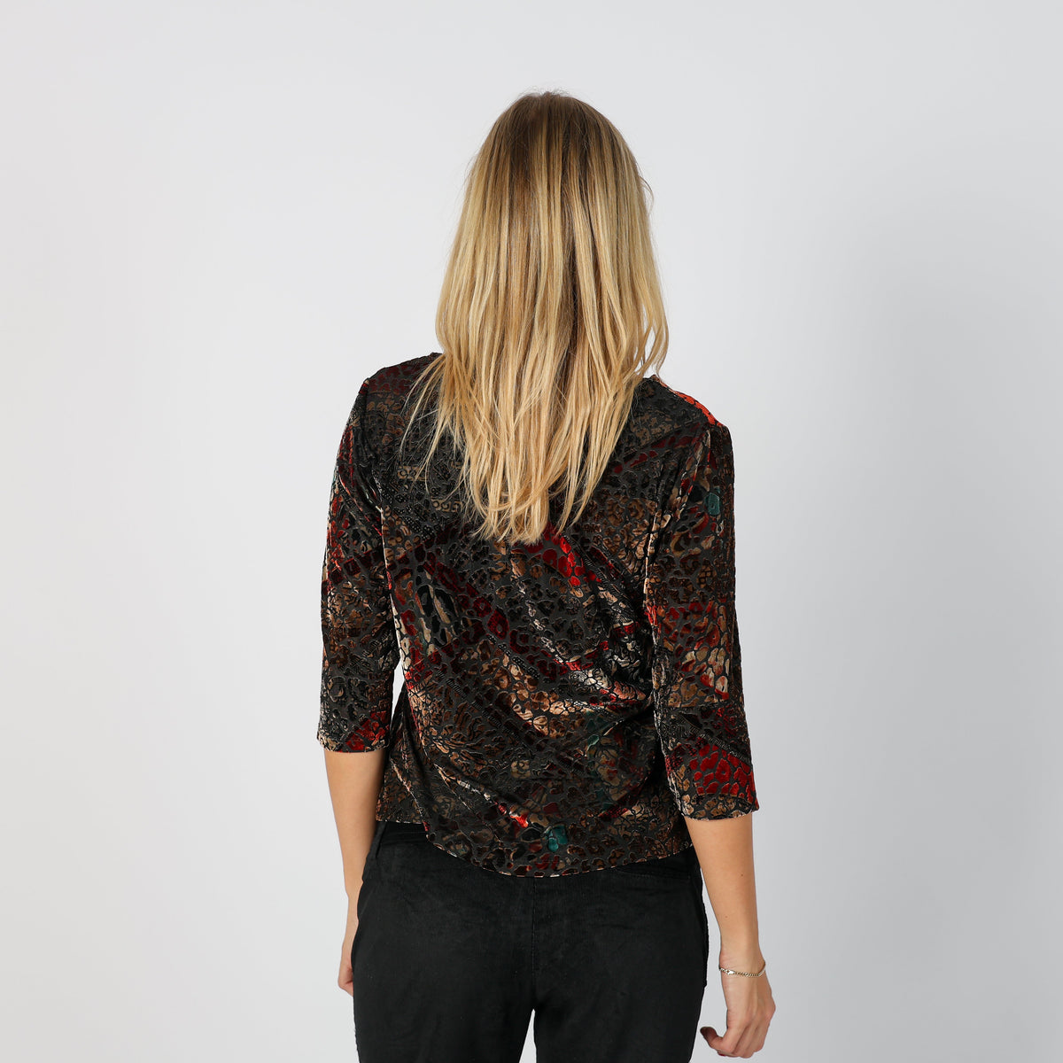 Brown Y2K Long Sleeve Top Semi Sheer (S)