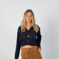 Navy Blue Y2K Cardigan Sequin (S)