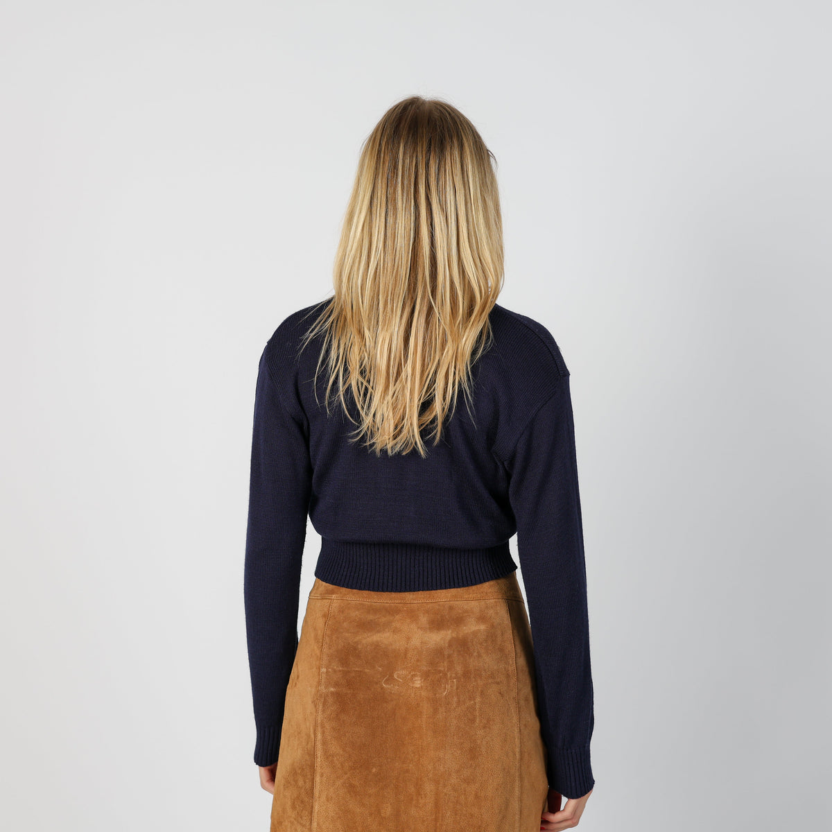 Navy Blue Y2K Cardigan Sequin (S)