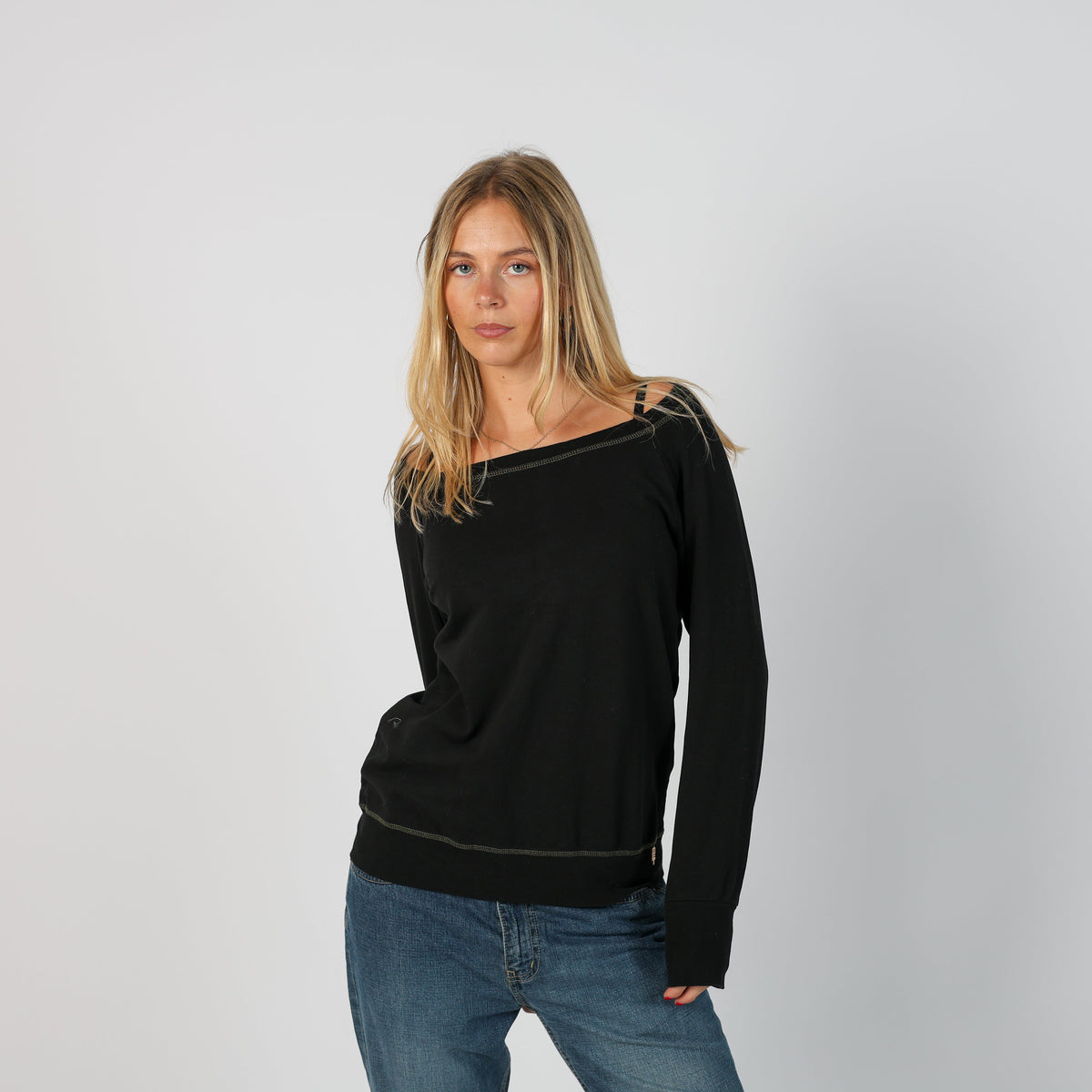 Black Y2K Met Long Sleeve Top (M)