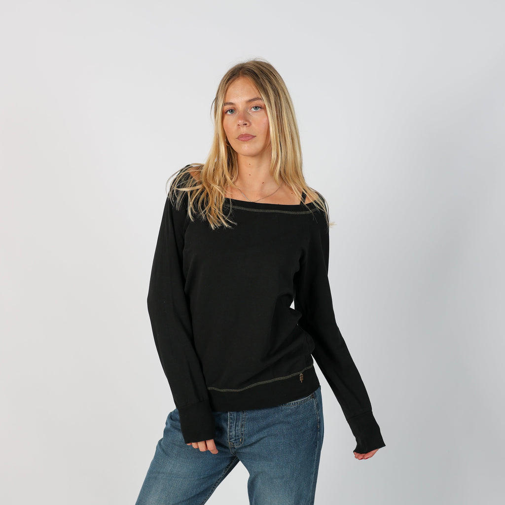 Black Y2K Met Long Sleeve Top (M)