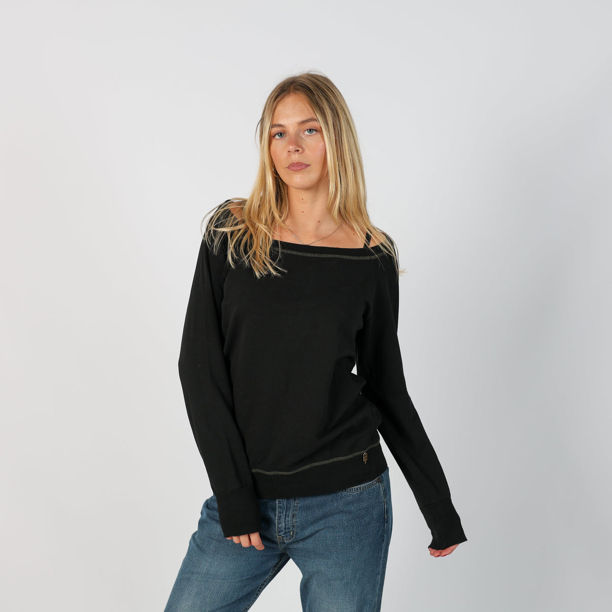 Black Y2K Met Long Sleeve Top (M)
