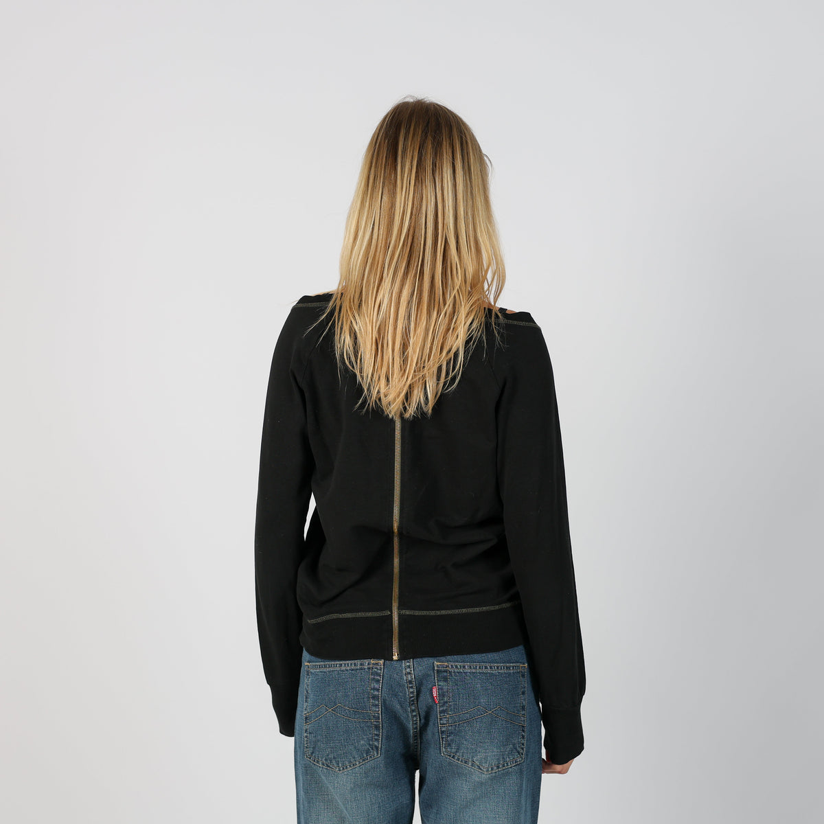 Black Y2K Met Long Sleeve Top (M)