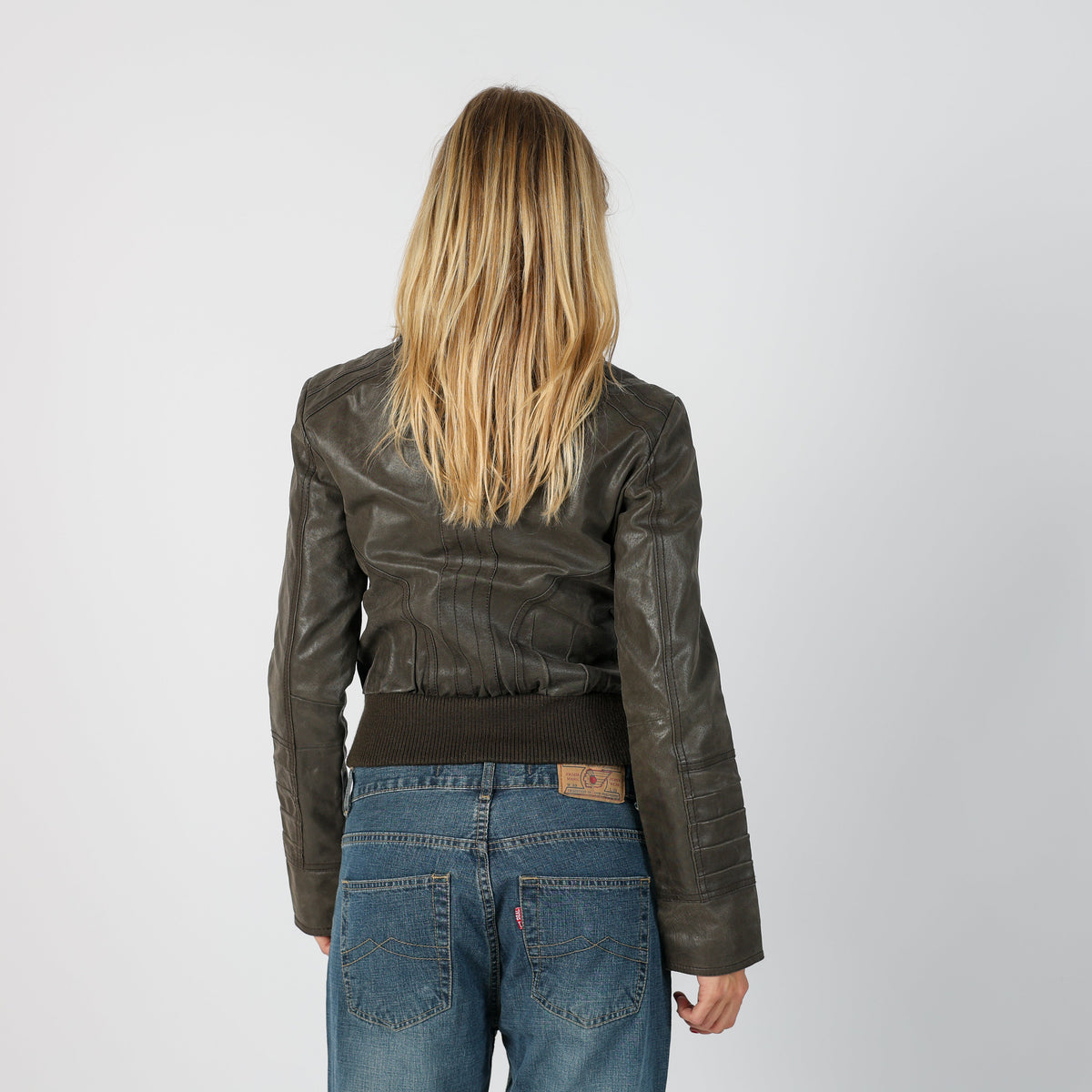 Brown Y2K ONLY Leather Jacket (S)