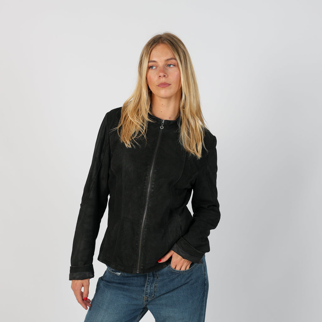 Black Y2K Conbipel Leather Jacket (S)