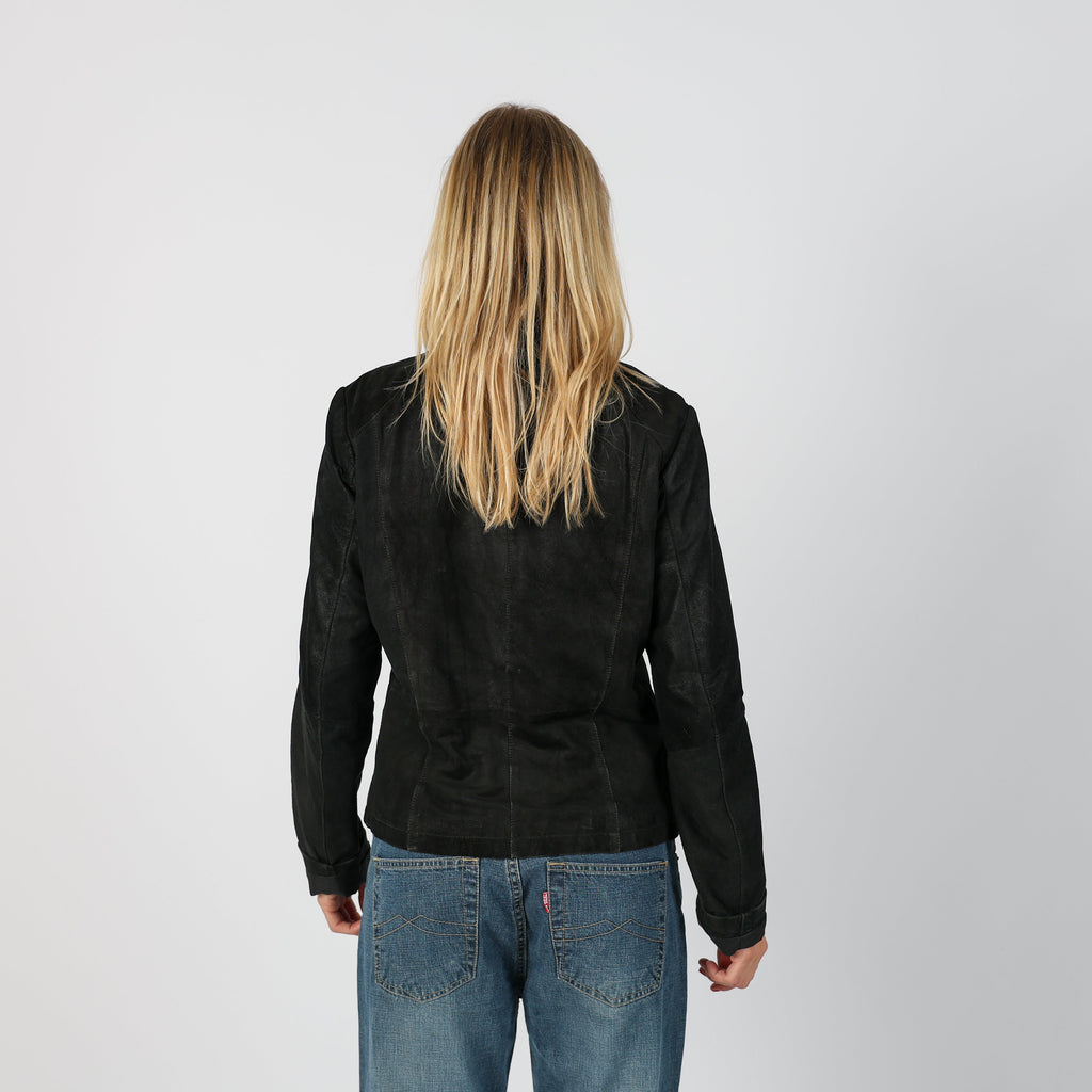 Black Y2K Conbipel Leather Jacket (S)