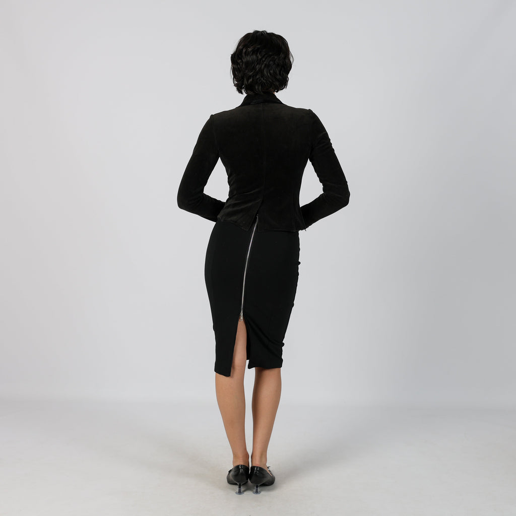 Black Y2K Pinko Woven Midi Skirt (4)