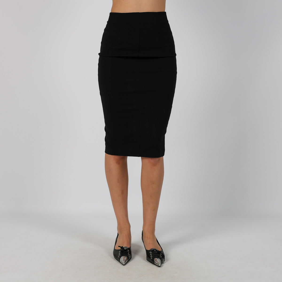 Black Y2K Pinko Woven Midi Skirt (4)