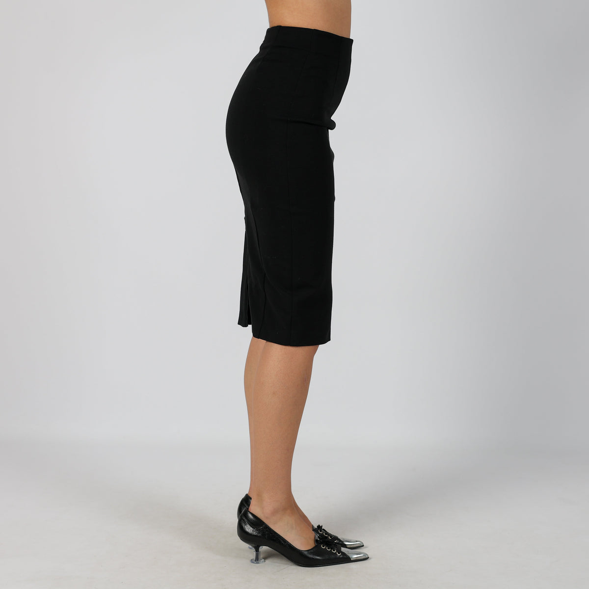 Black Y2K Pinko Woven Midi Skirt (4)