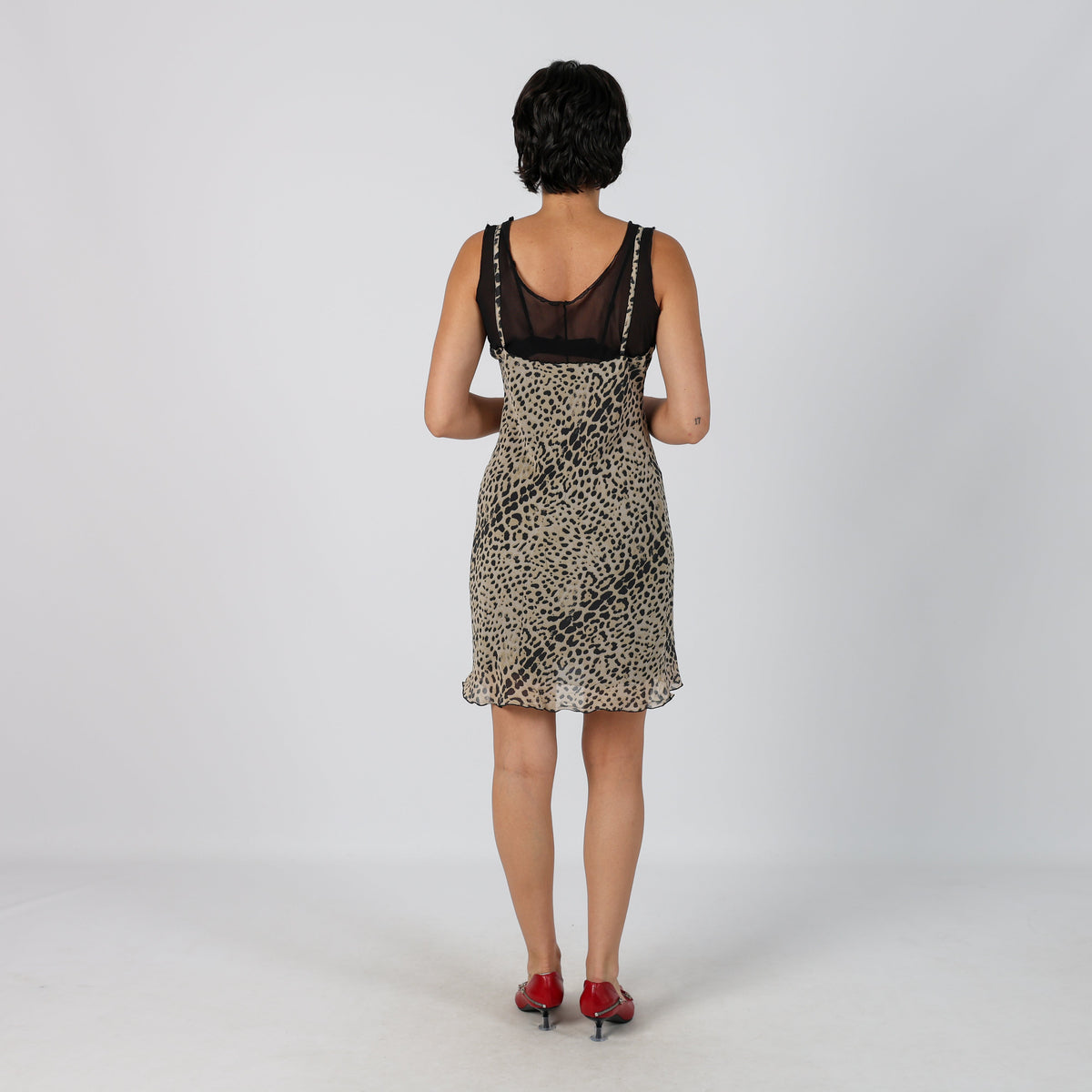 Beige Y2K Woven Midi Dress (S)