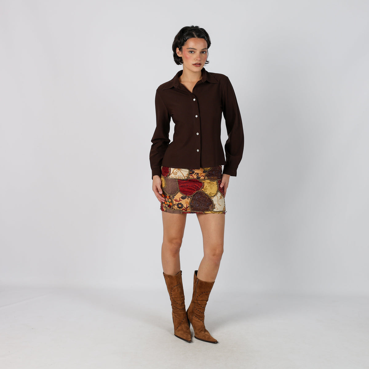 Burgundy Red Y2K Woven Mini Skirt (XXS)