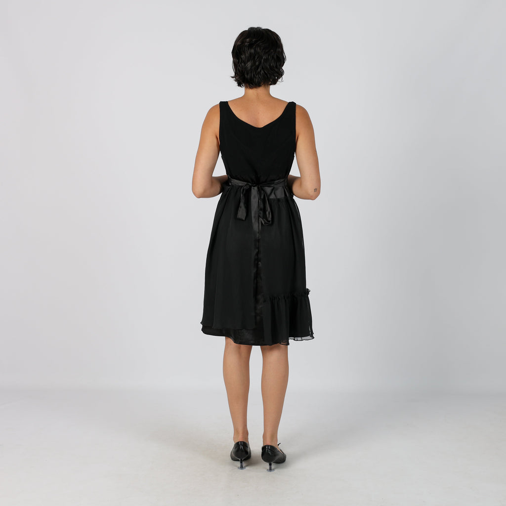 Black Y2K Gaudi Woven Midi Dress (S)
