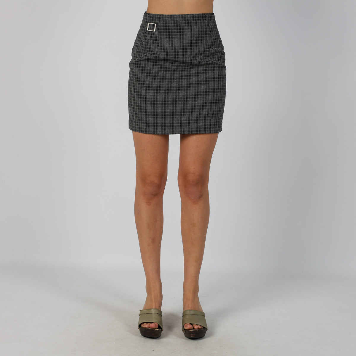 Charcoal Grey Y2K Woven Mini Skirt (XXS)