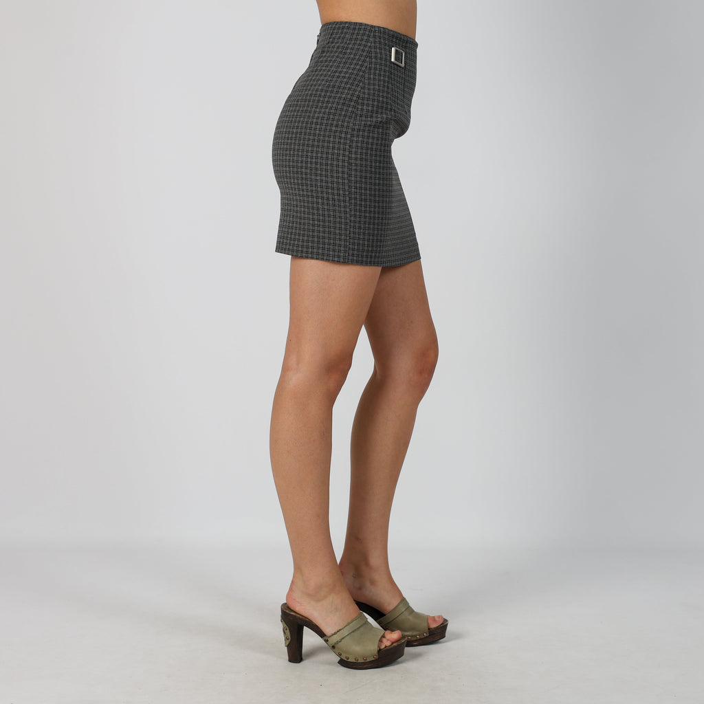 Charcoal Grey Y2K Woven Mini Skirt (XXS)