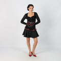 Black Y2K Woven Mini Skirt (XS)