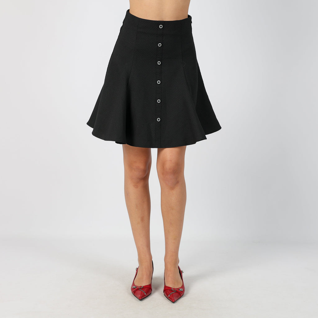 Black Y2K Woven Mini Skirt (XS)