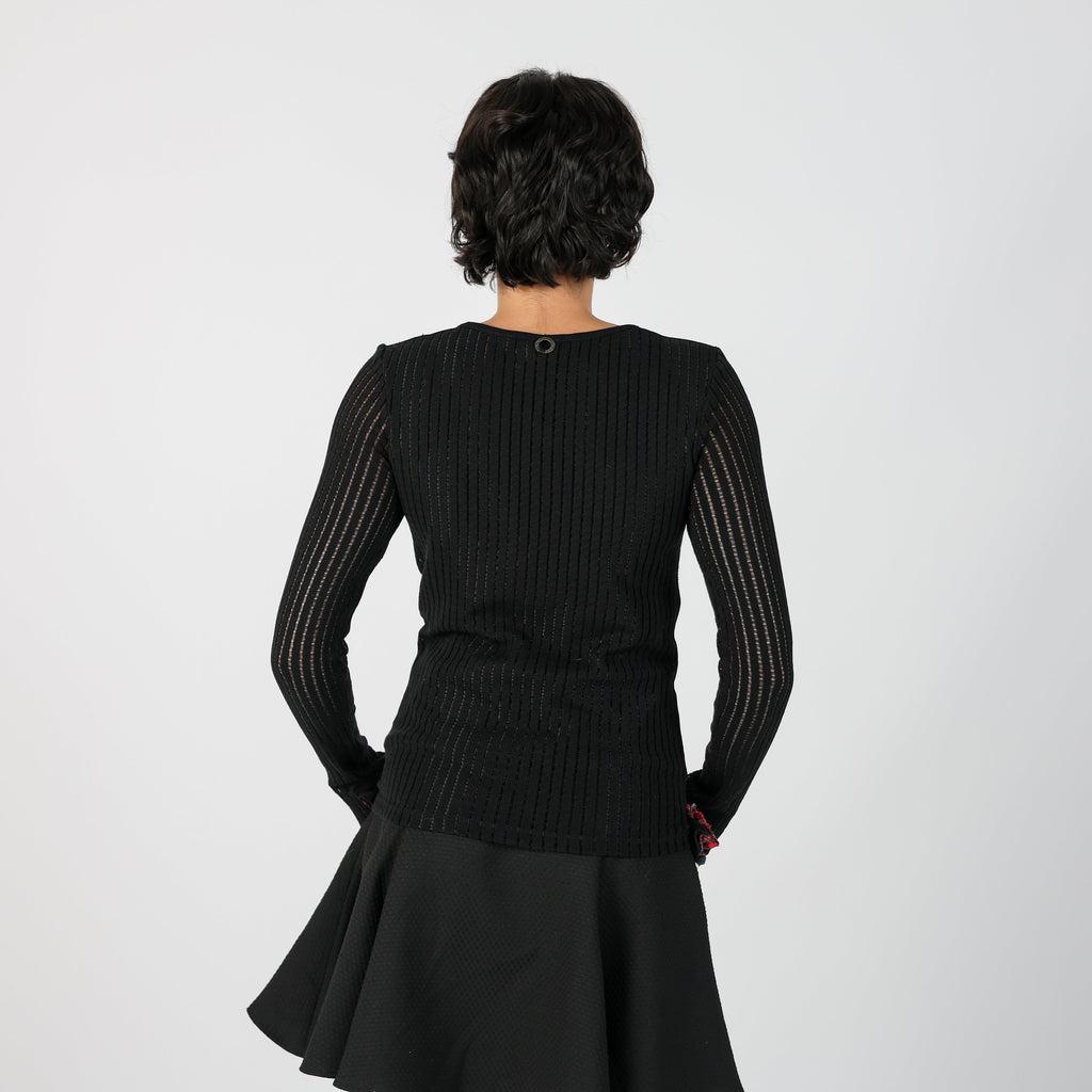 Black Y2K Save The Queen Long Sleeve Top (S)