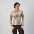 Cream Y2K Long Sleeve Top (S)