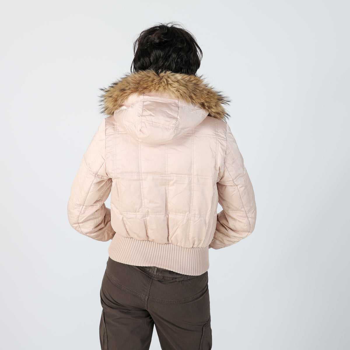 Baby Pink Y2K Feyem Puffer Jacket (M)
