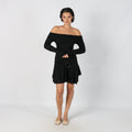 Black Y2K Woven Mini Dress (S)
