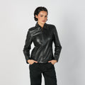 Black Y2K Made in Italy Leather Jacket (S)