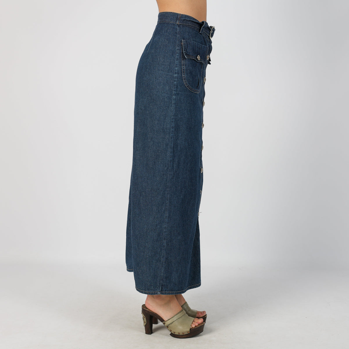 Blue Y2K Replay Denim Maxi Skirt (XS)