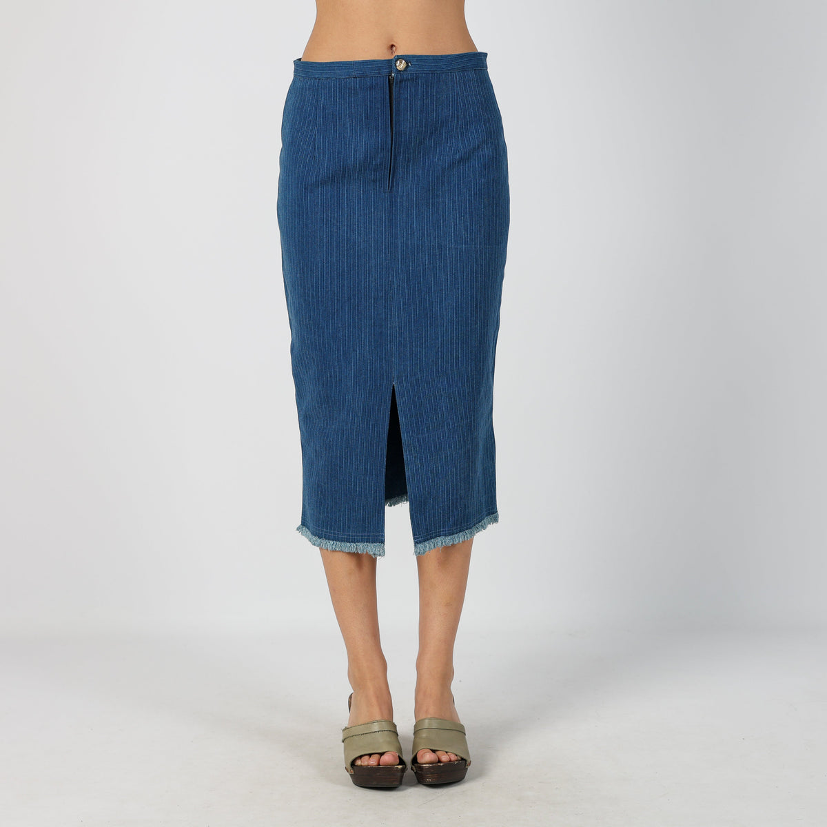 Blue Y2K Denim Midi Skirt (S)