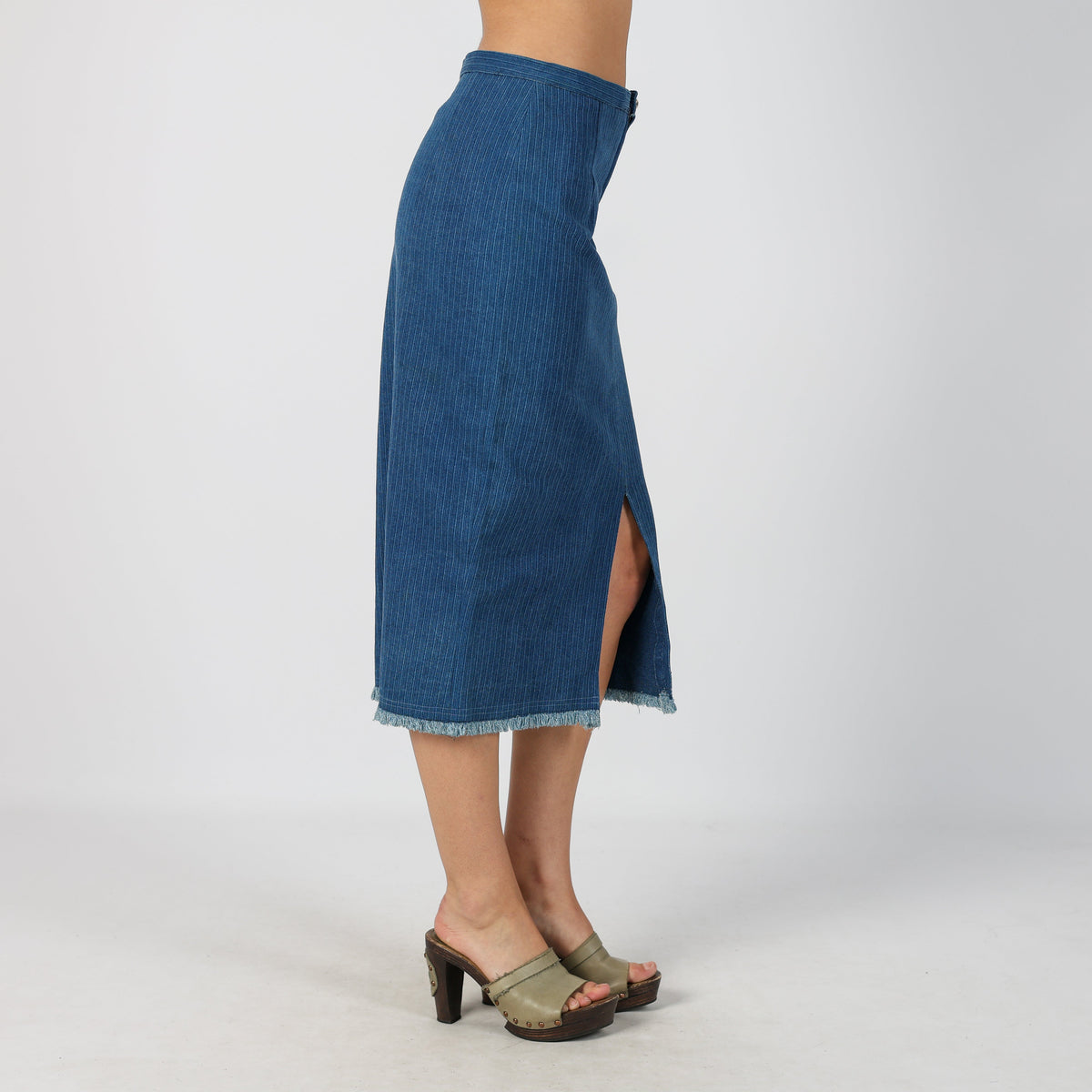 Blue Y2K Denim Midi Skirt (S)
