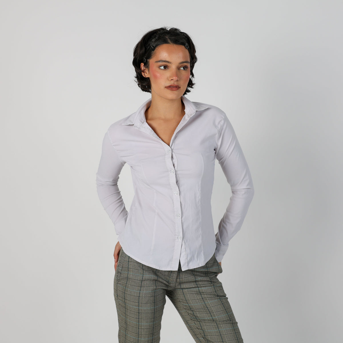Light Grey Y2K Shirt (S)
