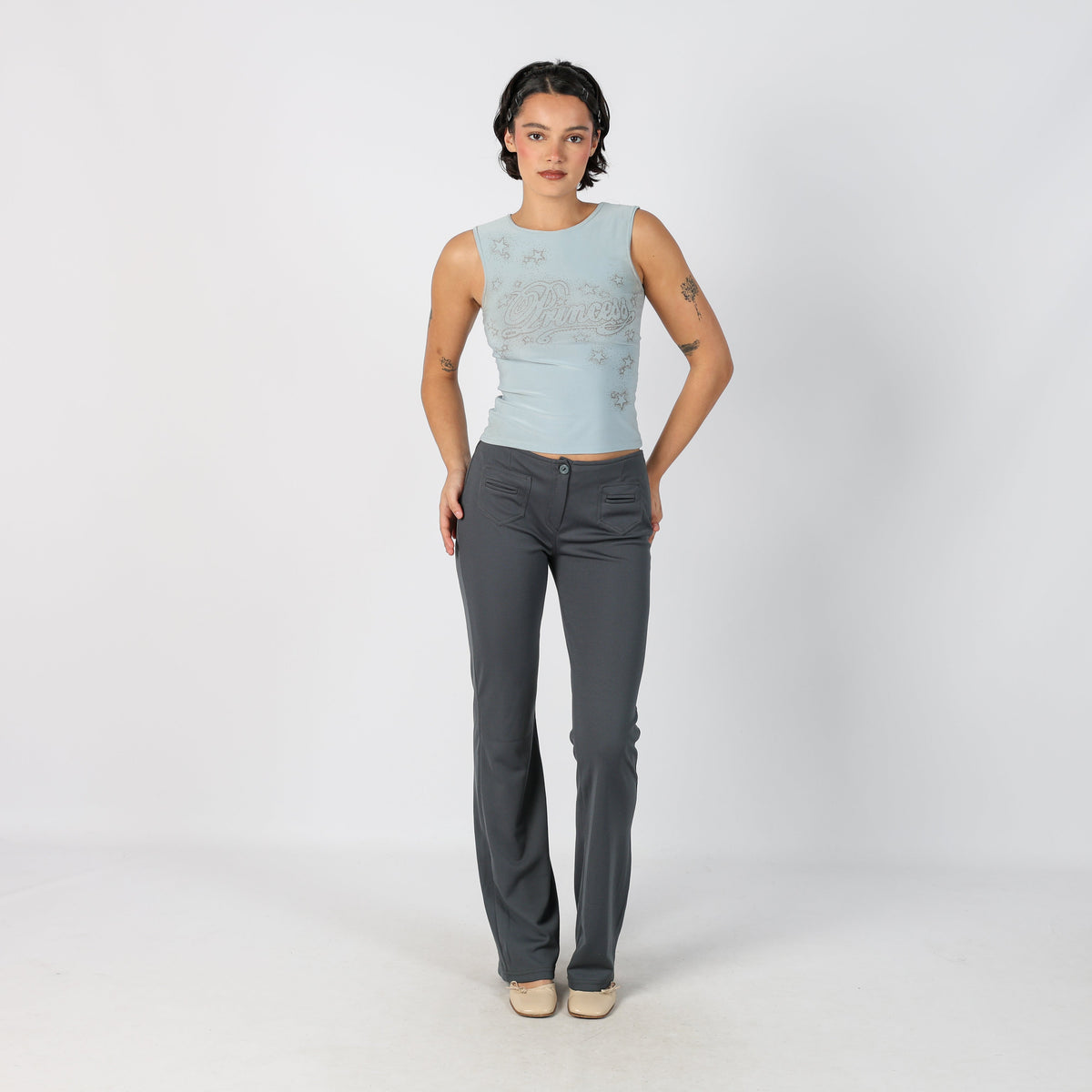 Grey Y2K Casual Trousers (S)