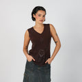 Brown Y2K Wangli Woven Vest (M)