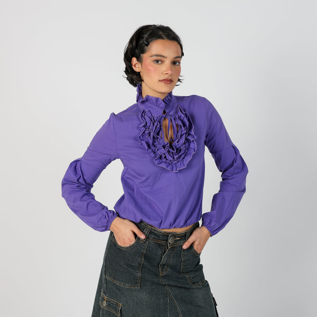 Purple Y2K Blouse (S)