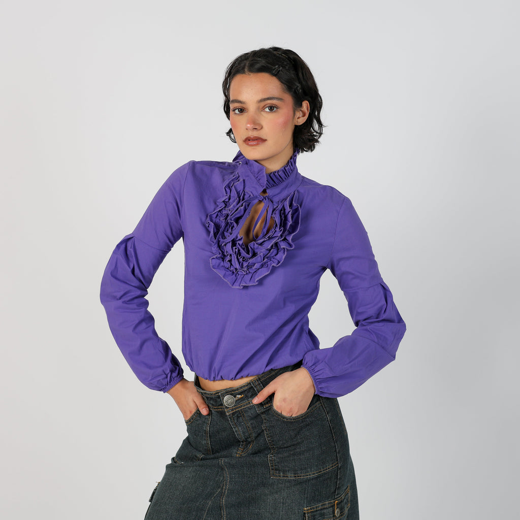 Purple Y2K Blouse (S)