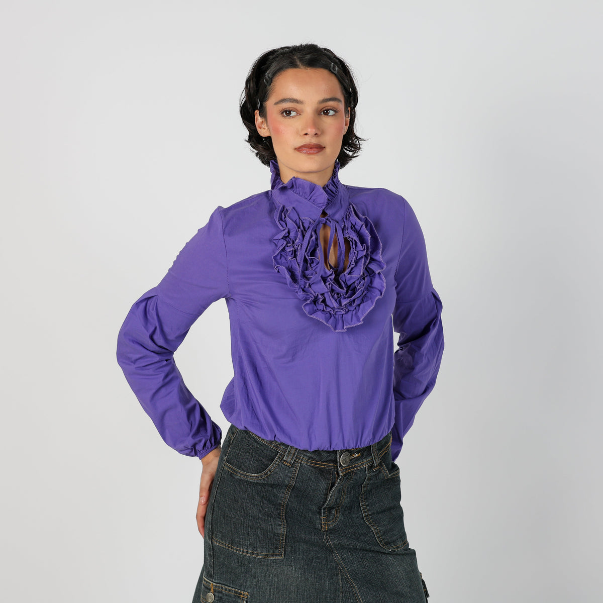 Purple Y2K Blouse (S)