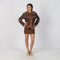 Brown Y2K Oasis Woven Mini Skirt (S)