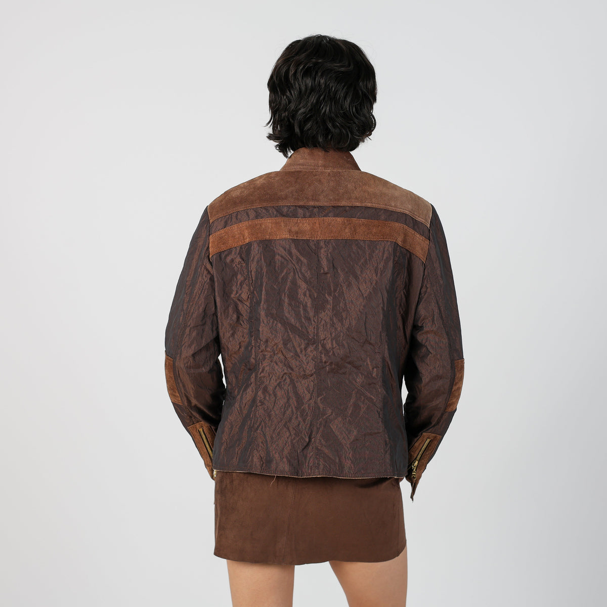 Brown Y2K Woven Jacket (M)