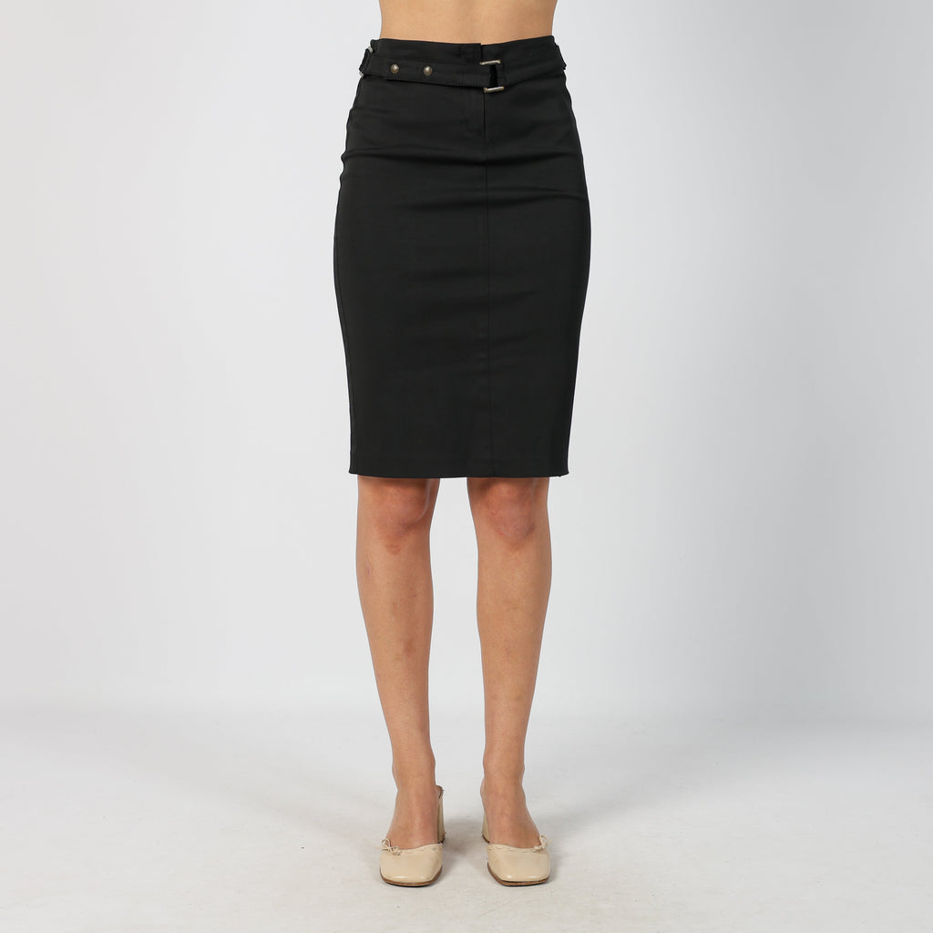 Black Y2K EXTYN Italia Woven Midi Skirt (S)