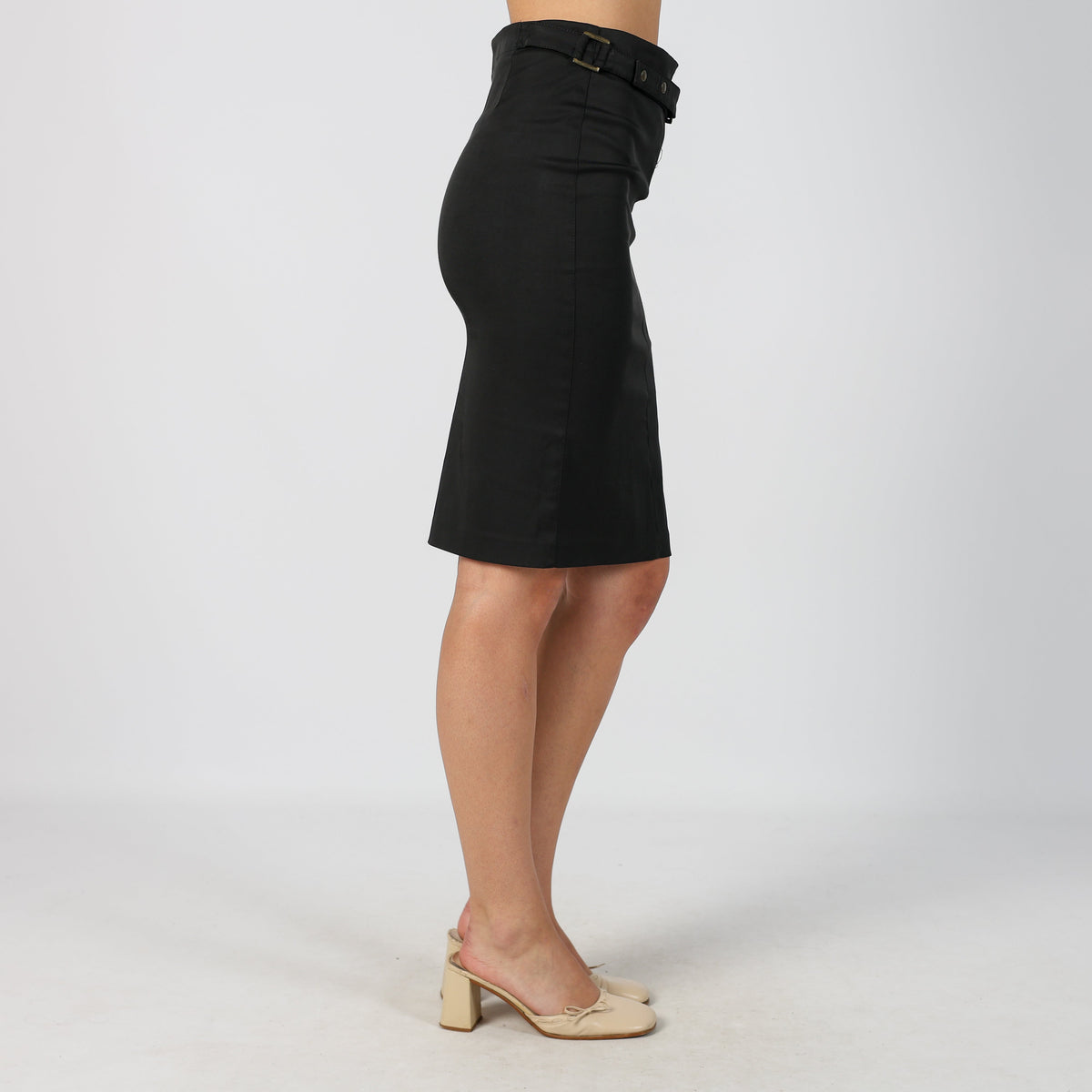 Black Y2K EXTYN Italia Woven Midi Skirt (S)