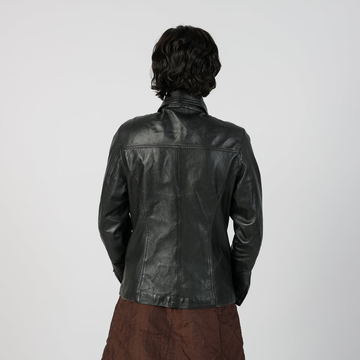 Black Y2K Caractère Leather Jacket (M)