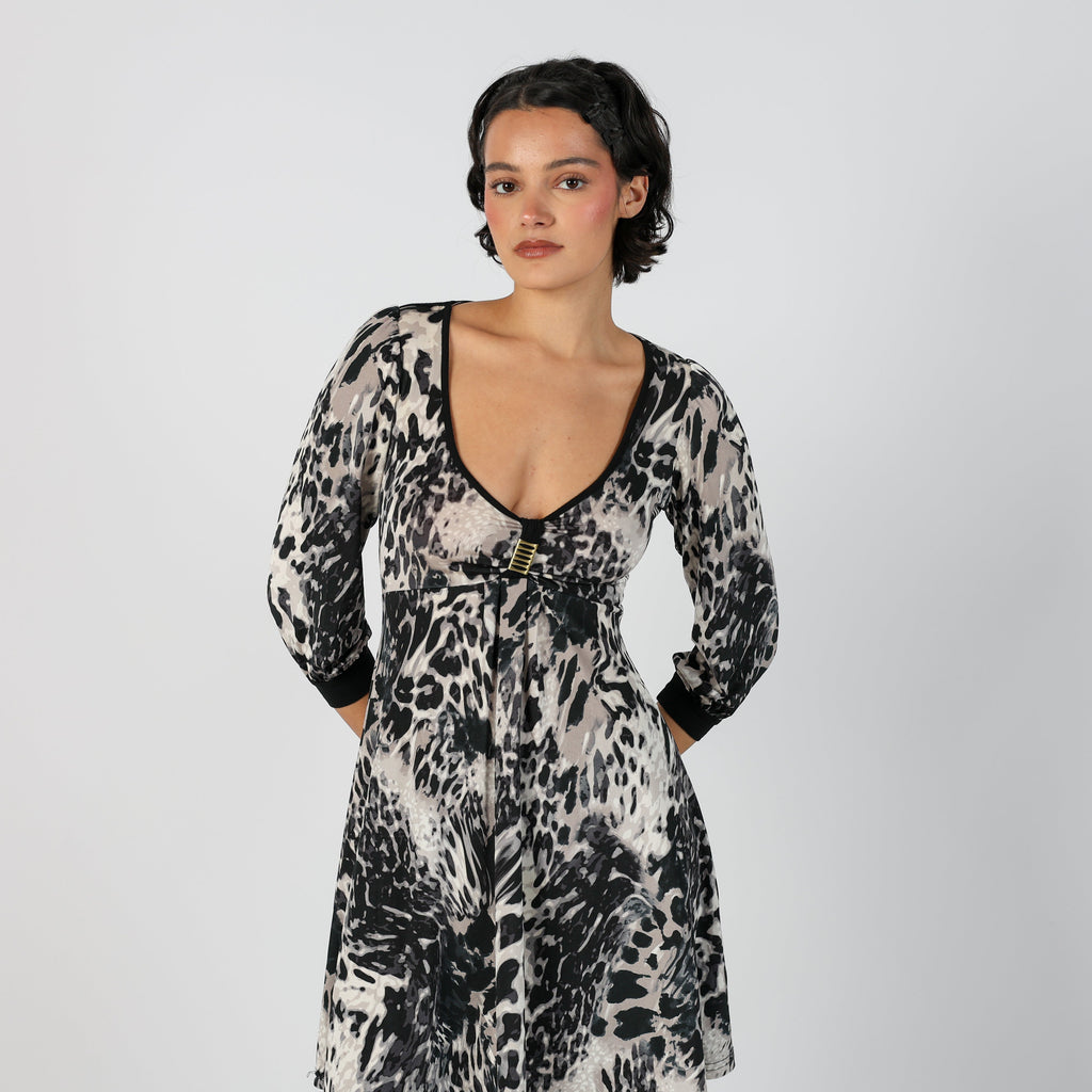 Black Y2K Woven Mini Dress (S)