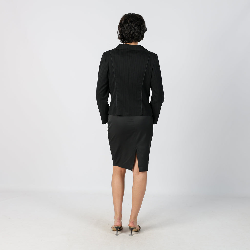 Black Y2K PHARD Woven Midi Skirt (M)