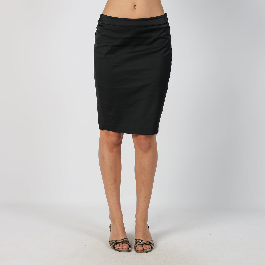 Black Y2K PHARD Woven Midi Skirt (M)
