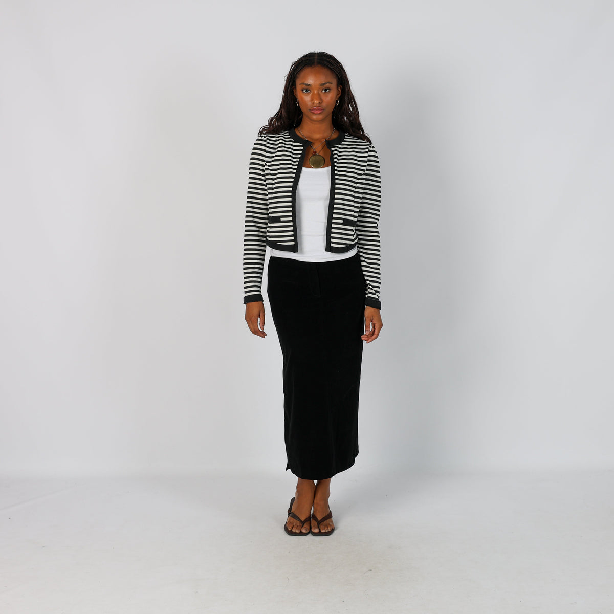 Black Y2K Tommy Hilfiger Woven Maxi Skirt (S)