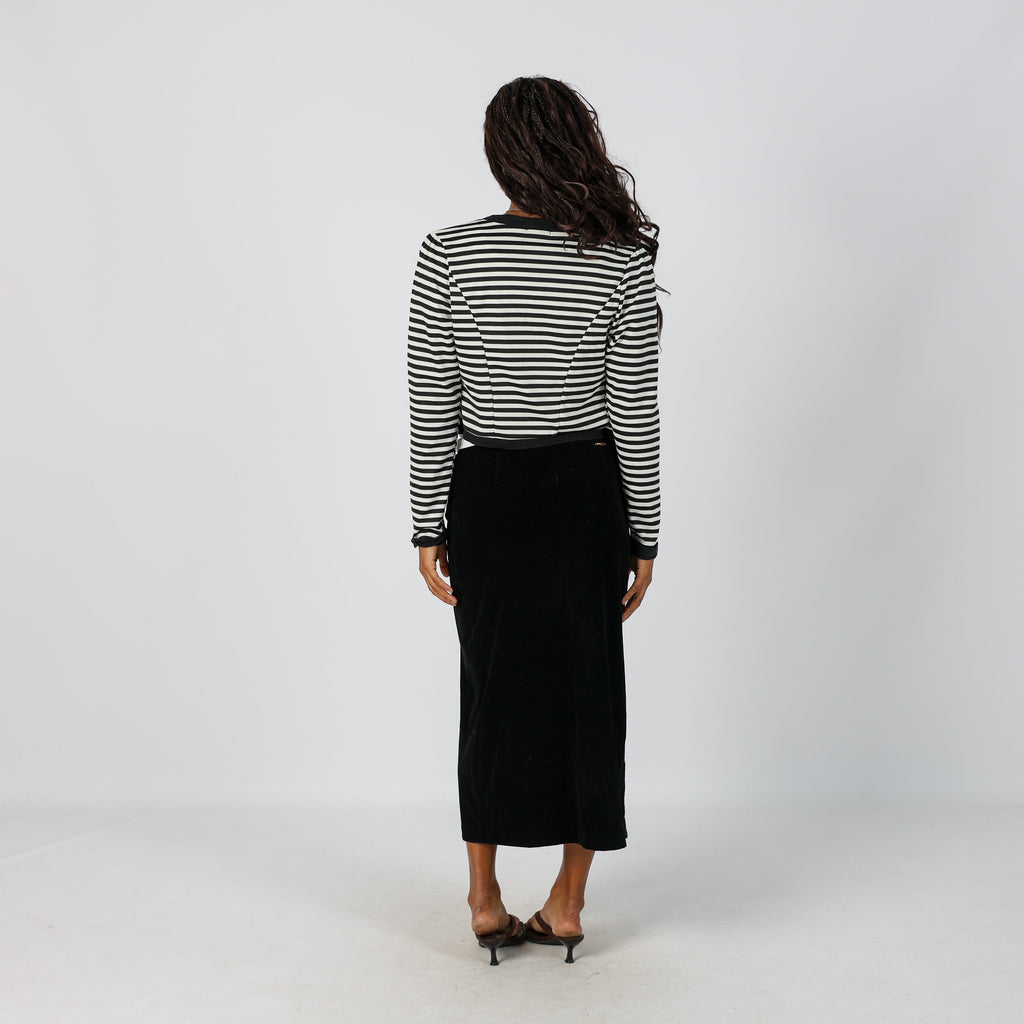 Black Y2K Tommy Hilfiger Woven Maxi Skirt (S)